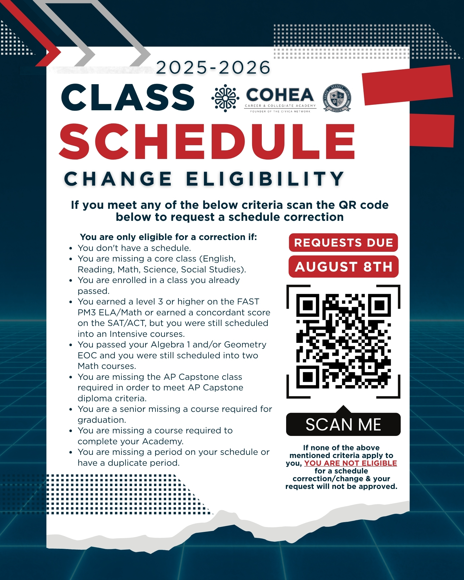 Schedule Error Correction Request
